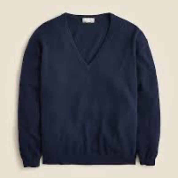 J. Crew Navy V-Neck Cashmere Sweater - Picture 3 of 8